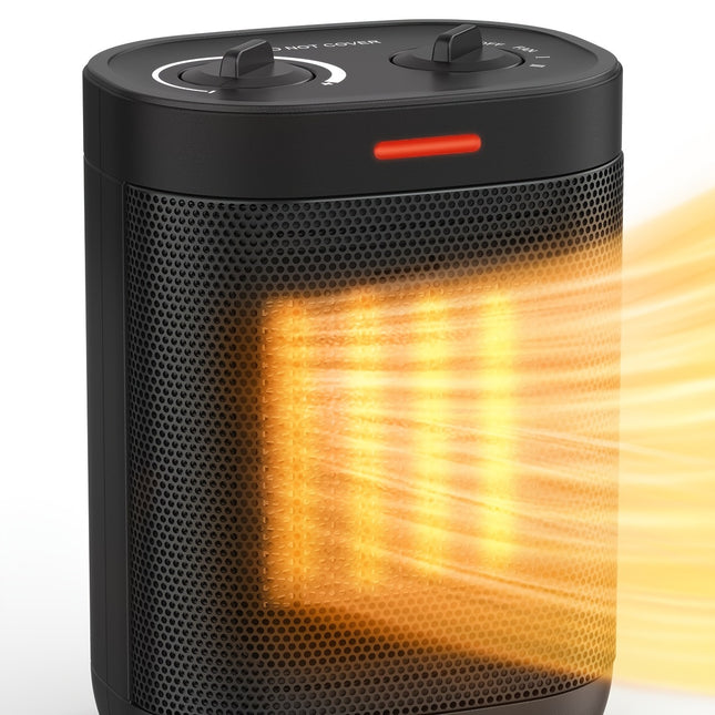 Mini Space Heater with Thermostat, Multiple Protection, Small Space Heaters