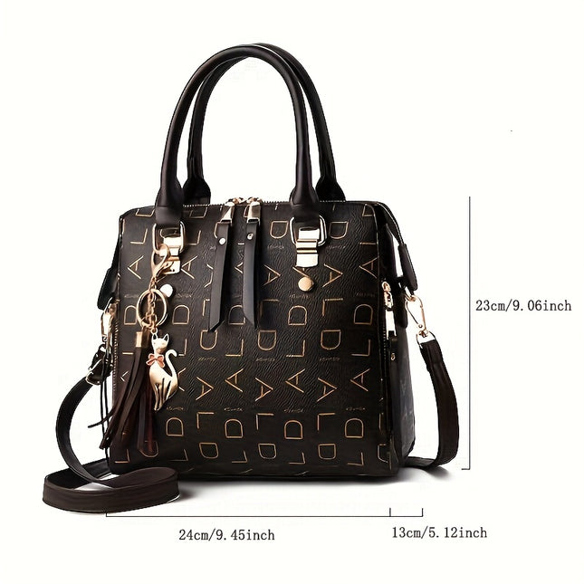 1pc Ladies Fashion Crossbody Bag, Zipper Closure Shoulder Handbag, Polyester Lining
