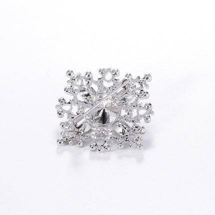 Fashion Alloy Square Brooch With Diamonds