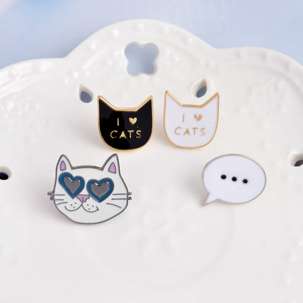 Cute cartoon dripping cat brooch