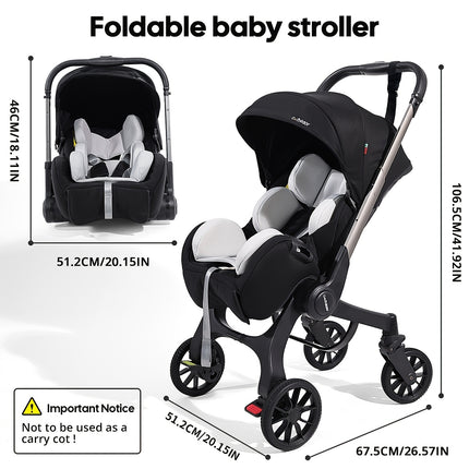 Baby Stroller, Featuring a Sturdy Metal Frame And Soft Fabric, Is Foldable And Can Be Used in Both