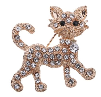 Luxury gold-plated crystal tiger full flashing brooch pin brooch gift