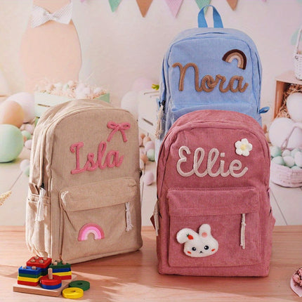 Corduroy Large Capacity Backpack, June 1st Gift, Custom Surprise Gift for Him,