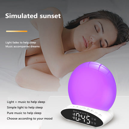 Wake-up Light Can Simulate Sunrise Sunset Time Projection Night Light Music Alarm Clock