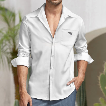 Peach Velvet Casual One Pocket Long Sleeve Shirt
