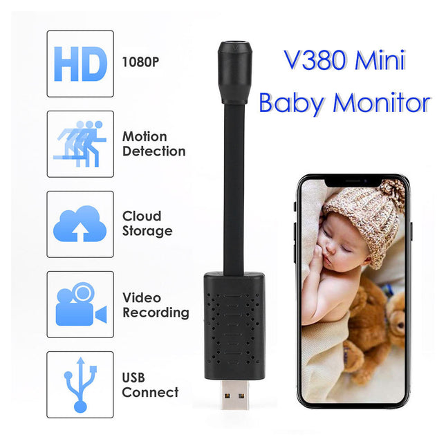 Smart Baby Monitor V380 1080P Mini IP Camera Wireless WiFi