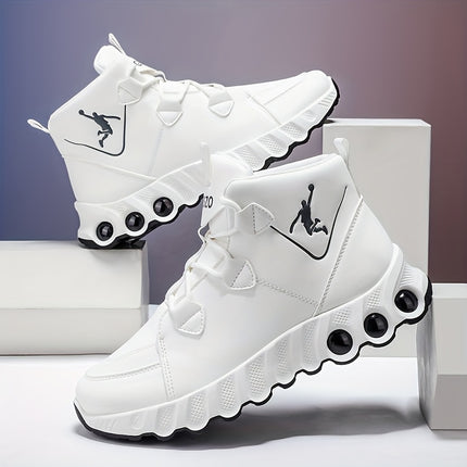 Sneakers, 1 Pair of Simple and Fashionable Mid-Top Basketball Shoes. Thickened Soft Shock Absorption,