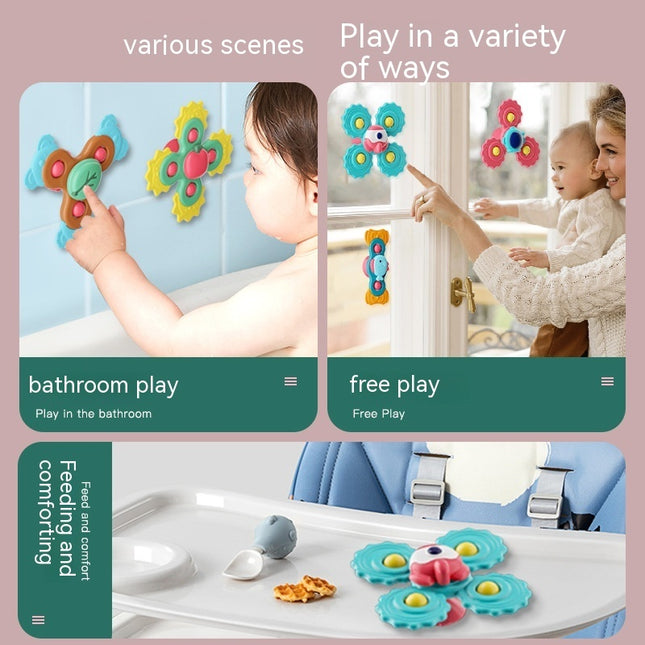 Baby Sucker Rotary Table Cartoon Children's Spinning Top Toy Bite Teether Educational Toys
