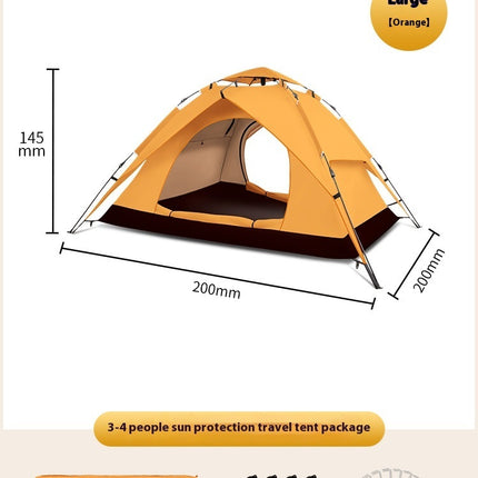 Double-layer Camping 3-4 People Oxford Cloth Camping Tent