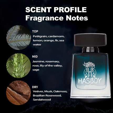 50ml/1.7fl.oz Men'S Cologne - Woody Fruit Scent with notes of Lemon, Jasmine & Musk,