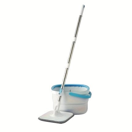 Wash Mop And Bucket Set, With Total 3 Mop Cloths, Household Rotating Floor Mop, Lazy Mop,