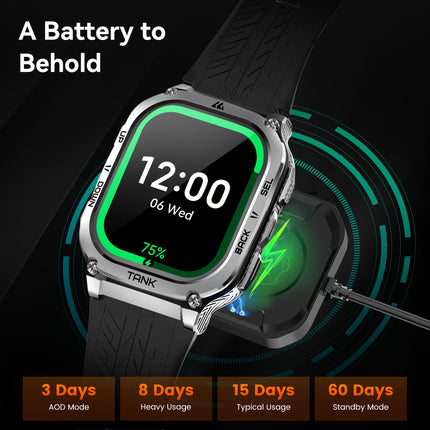 Smart Watch for Men Features a 480Mah Battery That Lasts Up to 60 Days, Is Designed to Be Rugged