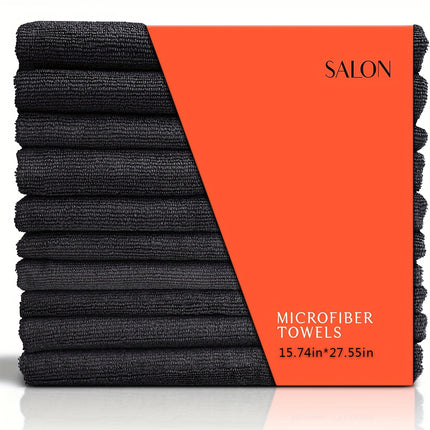 Ultra-Soft Microfiber Salon Towels (5/10/20/50pcs) (Black/White/Grey), 16x27 Inches, 400 GSM