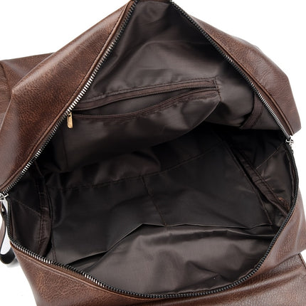 Solid Color Large Capacity Men'S Business Casual Retro Commuting Travel Bag, Laptop Bag,