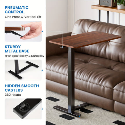 1 or 2pcs Adjustable Height Bedside Table with Wheels | Rolling Laptop Table,