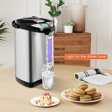 Water Boiler and Warmer, 5.28 Qt Stainless Steel Hot Water Dispenser with Safety Lock,