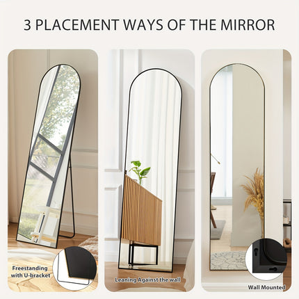 Aluminum Alloy Thin Frame Full-Length Mirror Body Mirror for Floor or Wall Hanging