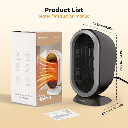 Electric Heater With Thermostat, 1200W PTC Fast Heating