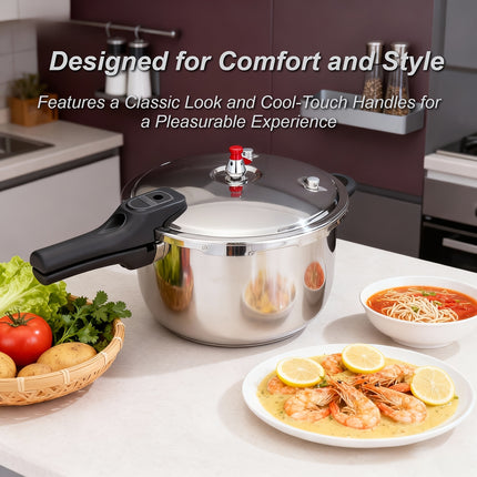 HCX 32cm Pressure Cooker with Thickened Composite Base, Heat-Resistant Handle & Safety Valve