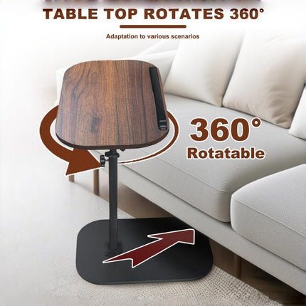 360° Rotating & 180° Flip TV Tray Table with Adjustable Height - Heavy-Duty Iron Construction
