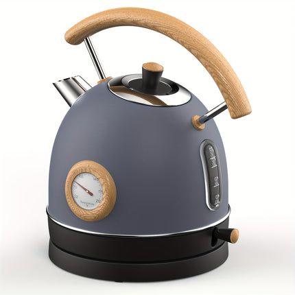 Electric Kettle, Vintage Design, Equipped with a Thermometer, 1.7 Liters Capacity