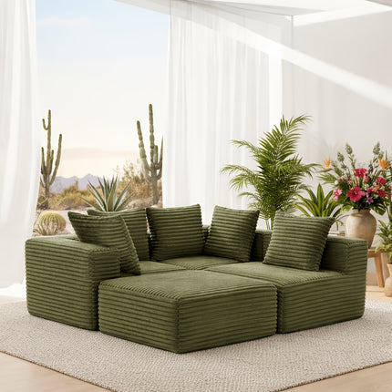 Sofa with A Freely Configurable Design And A Stylish, Versatile Colorway. Stable Floor-standing Structure