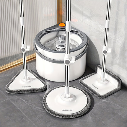 Spin Mop  and Bucket System, Includes Three Types Mop Heads, Dual Compartment Mop Bucket