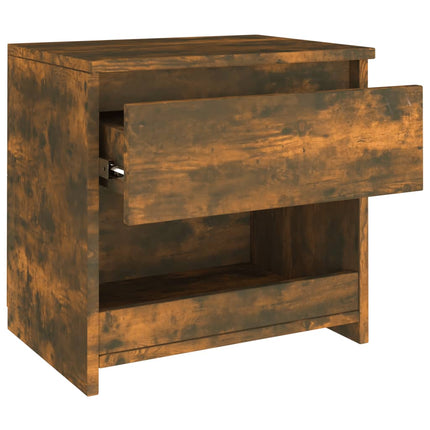 Smoked Oak Plywood Nightstand For Bedroom With Drawer And Compartment Bedside Coffee Sofa Tea Table Storage Closet Chest