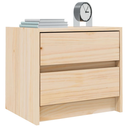 Wood Modern Nightstand with 2 Drawers Bedside Table for Bedroom Small Coffee Side Tea End Table 2 Layers Storage Cabinet 40x31cm