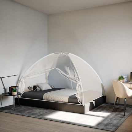 White Mongolian-style Mosquito Net with Doors, 220 Mesh, 200x200x130 cm