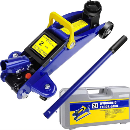 2 Ton Heavy Duty Floor Jack, Low Profile Trolley Jack for Van, Garage Tyre Repair Change Tire Emergency Tool
