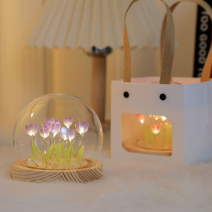 10pcs Tulip Night Light Set - Bedroom Artistic Floral Decoration, Luminous Tabletop Embellishment