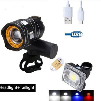 New bicycle USB light Highlight warning light Mountain bike headlights Charging headlight accessories