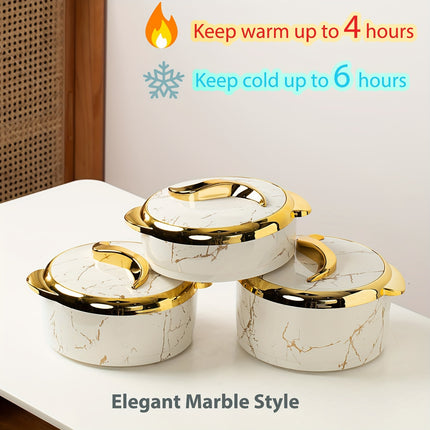 3 Pcs, Golden Touch Food Warmer, Thermal Casserole Dish Set with Lids,