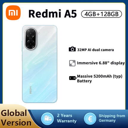 Xiaomi Redmi A5 Smartphone, 4+128G, 32MP Dual AI Camera, 5200mAh Massive Battery, Octa-core,