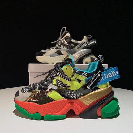 Color block platform sneakers