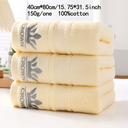 3pcs Crown Embroidered Large Size Bathrooms Hand Towel Set (15.7 * 31.5in/40 * 80cm)