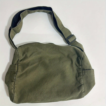 Stylish Retro Y2K Crossbody Bag Available in 4 Colors, Made of Durable Canvas with a Large Capacity