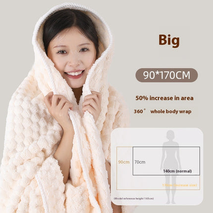 Drizzling Plus-sized Thick Bath Absorbent Not Easy To Shed Hair Class A Coral Fleece Bath Towel