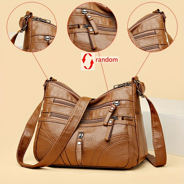 Crossbody Bag (Flower Pattern Random, Shoulder Strap Direction Random, Zipper