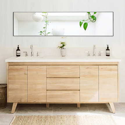 Full Body Mirror, Large Mirror, Bedroom Mirror With Black Aluminium Frame, Black, 65"x22"