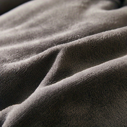 1pc Contemporary Plaid Pattern Quilted Comforter - Soft Warm Milk Velvet Fleece Blanket,