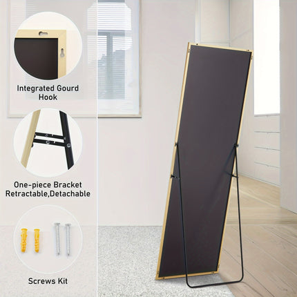 Aluminum Alloy Frame Standing Leaning Hanging Full Body Mirror for Wall