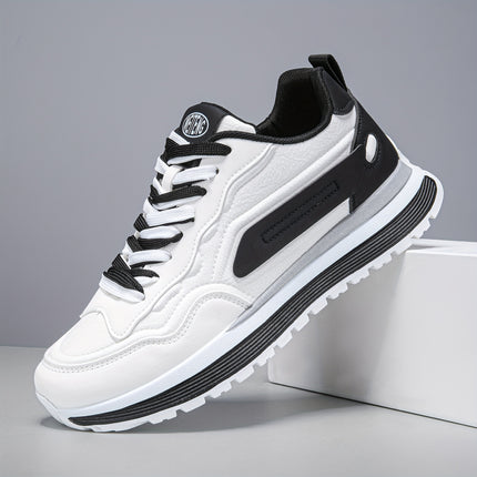 New 2025 Men'S Lace-Up Thick-Soled Sneakers in a Color-Block Design, Perfect for Casual Sports