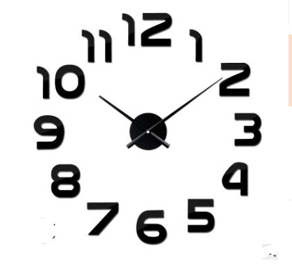Creative Diy Wall Clock Personality Art 3D Mirror Wall Clock