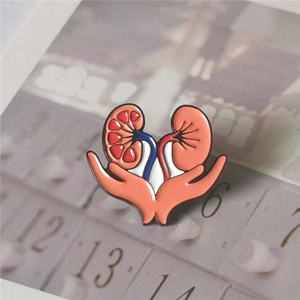 Self Made Human Organ Brooch Decoration Badge