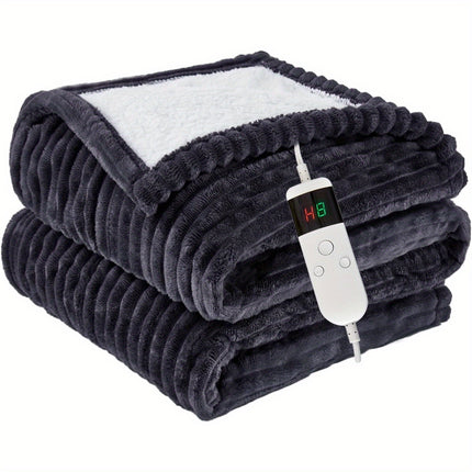 Electric Heated Throw Blanket - Soft Flannel Heating Bedspread with 10 Heat Settings,