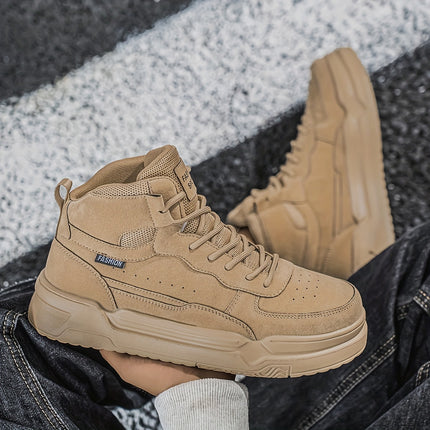 Men'S High-Top Sneakers with a Thick Sole, Featuring a Stylish And Simple Design