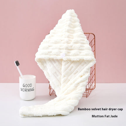 Candy Velvet Hair-drying Cap Thick Absorbent Headscarf