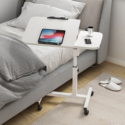 Movable Overbed Table With Wheels, 23.6-37.4in Adjustable Height Overbed Table, Rolling Tray Table,